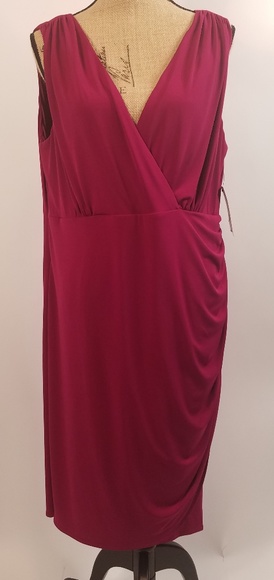 Alfani 18W Pink Faux Wrap Dress - Picture 1 of 6